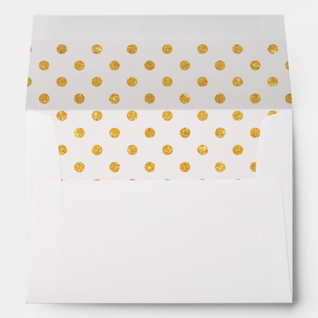 Faux Gold Glitter Polka Dots - Envelope (Back (Bottom))