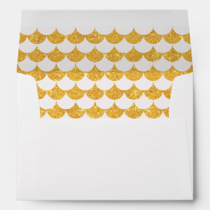 Faux Gold Glitter Rain Drop - Envelope