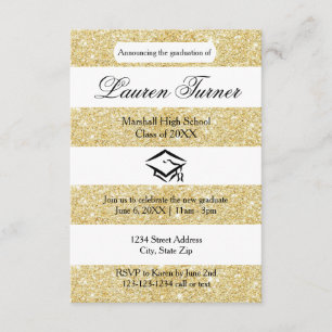 Faux Gold Glitter Stripe - 3x5 Grad Announcement