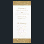 Faux Gold Glitter Wedding Program Rack Cards<br><div class="desc">Customise these beautiful stylish, chic, and classy Wedding Program Cards designed with faux gold faux glitter. Please note that the gold glitter is a colour print and is not an actual gold or glitter. Change all the information with your own. Below are links to a matching Wedding Invitation, RSVP and...</div>