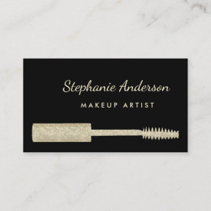 FAUX Gold Glitz Mascara Brush Makeup Artist Appointment Card
