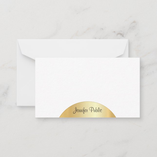 Faux Gold Handwritten Monogram Template Elegant (Front)