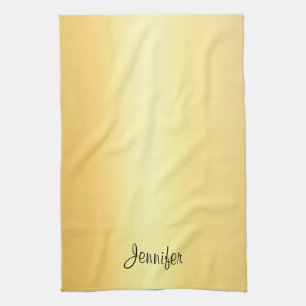Faux Gold Handwritten Name Template Modern Tea Towel