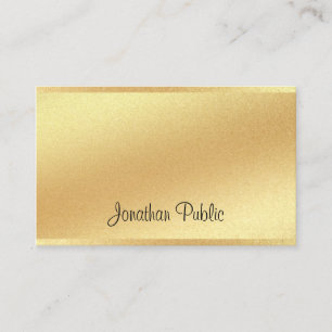 Faux Gold Handwritten Script Excellent Look Trendy Business Card
