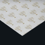 Faux Gold Hanukkah Menorah Pattern White Holiday Tissue Paper<br><div class="desc">Wrap your gifts in style this holiday season with our elegant Hanukkah tissue paper. This simple but chic design features a white background with faux gold menorahs repeated into a pattern. Designed by artist  © Tim Coffey.</div>