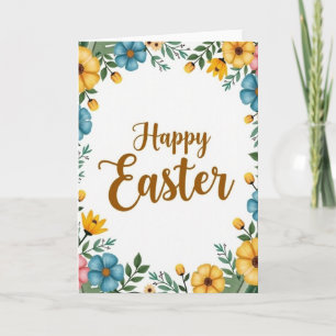 Faux Gold Happy Easter Art Card