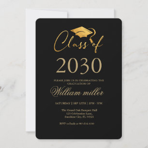 Faux gold High School Graduation Party chic  Invitation