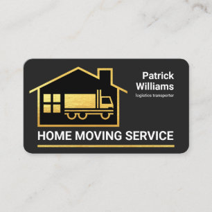 Faux Gold Home Moving Truck Business Card