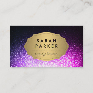 Faux Gold Label with Glitter Glam Sparkle Business Card