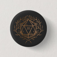 Faux Gold Laurel Wreath Twenty-Sided Die