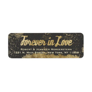 Faux Gold Leaf "Forever in Love" Address Labels