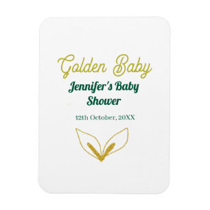 Faux gold leafy green forest enchantedbaby shower magnet