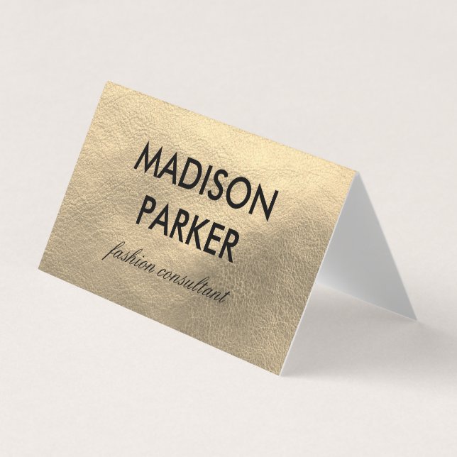 Faux Gold Leather Business Card (Front)