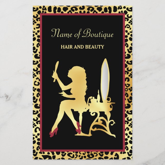 FAUX Gold Leopard Hair Boutique Grand Opening Flyer (Front)