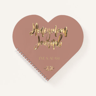 Faux Gold Lettering Elegant Honeymoon Journal 2021