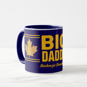 Faux Gold Maple Leaf Big Daddy on Navy Blue Mug