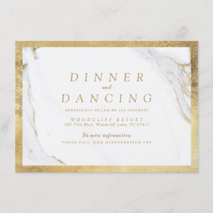 Faux gold marble luxury modern wedding reception enclosure card