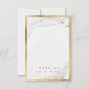 Faux gold marble luxury modern wedding thank you card