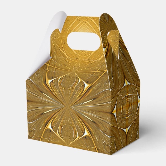 Faux Gold Metal Pattern Design Favour Box (Front Side)