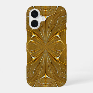 Faux Gold Metal Pattern Design iPhone 16 Case
