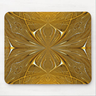 Faux Gold Metal Pattern Design Mouse Pad
