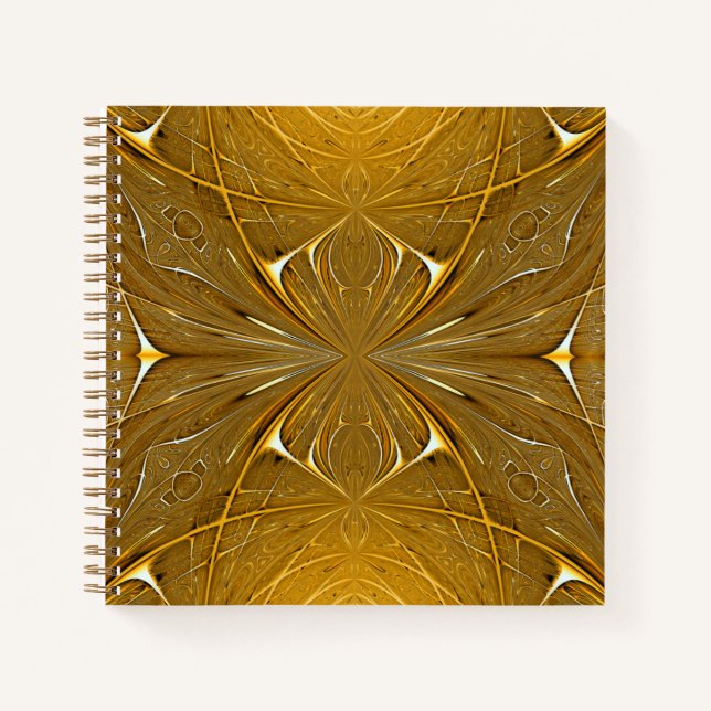 Faux Gold Metal Pattern Design Notebook (Front)