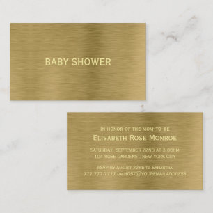 Faux Gold Metal Texture Baby Shower Invitation