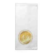 Faux gold metallic effect initial cloth napkins. (Half Fold)