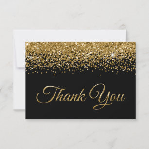 Faux Gold Metallic Foil Script Sweet 16 Thank You Card