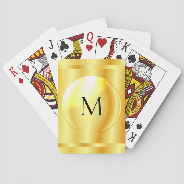 Faux Gold Metallic Look Blank Elegant Template Playing Cards (Back)
