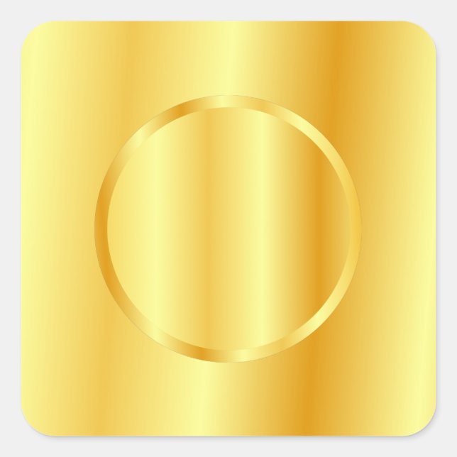 Faux Gold Metallic Look Blank Template Elegant Square Sticker (Front)