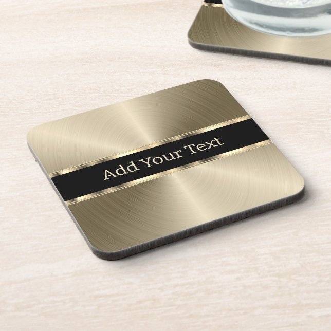 Faux Gold Metallic Look Coaster (Left Side)