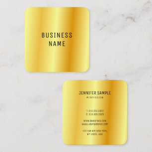Faux Gold Metallic Look Modern Glamour Corporate Square Business Card