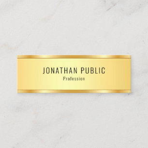 Faux Gold Metallic Look Template Elegant Modern Mini Business Card