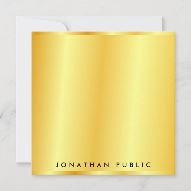 Faux Gold Metallic Look Template Personalised (Front)
