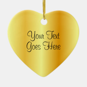 Faux Gold Metallic Look Trendy Handwritten Script Ceramic Ornament