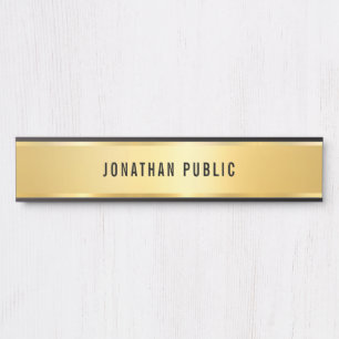 Faux Gold Modern Design Glamorous Template Long Door Sign