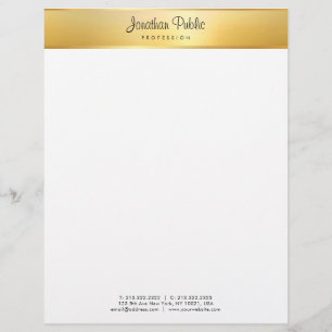 Faux Gold Modern Elegant Calligraphed Name Trendy Custom Letterhead