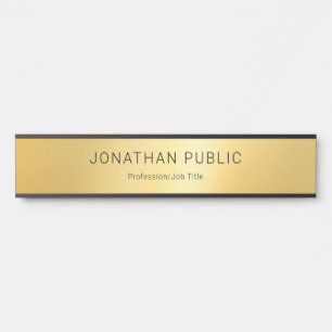 Faux Gold Modern Elegant Minimalist Template Door Sign