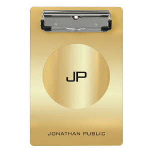 Faux Gold Modern Elegant Monogrammed Template Mini Clipboard