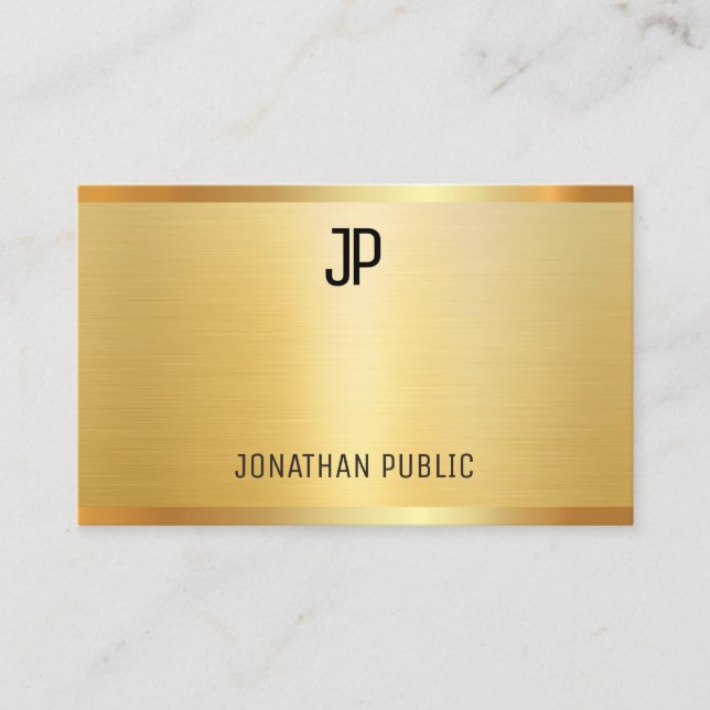 Faux Gold Modern Elegant Professional Template Business Card (Front)