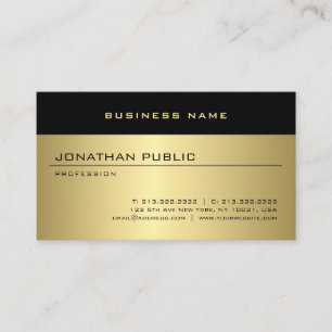 Faux Gold Modern Glamour Personalized Template Business Card