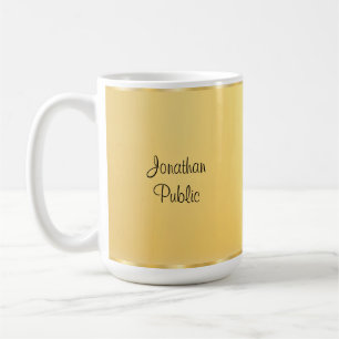 Faux Gold Modern Handwritten Script Template Coffee Mug