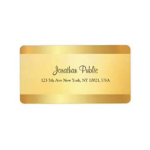 Faux Gold Modern Handwritten Script Template Label