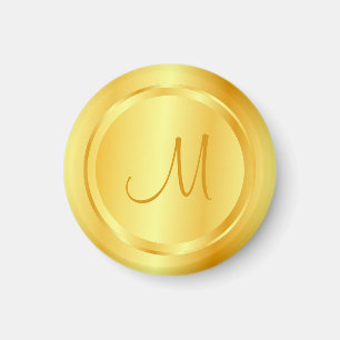 Faux Gold Modern Monogram Elegant Template Magnet