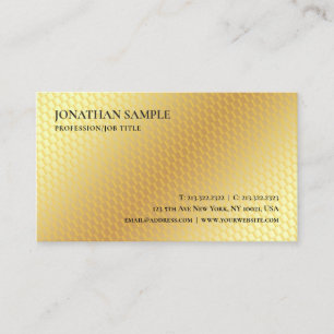 Faux Gold Modern Professional Simple Template Business Card