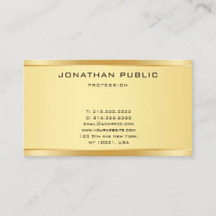 Faux Gold Modern Simple Elegant Template Stylish Business Card