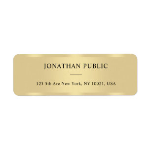 Faux Gold Modern Template Elegant Return Address Return Address Label