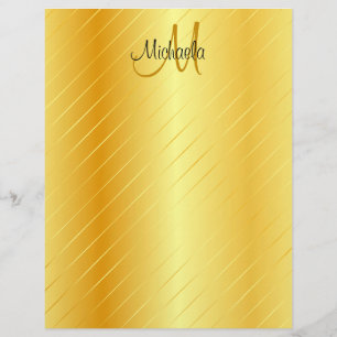 Faux Gold Monogram Elegant Modern Template Custom Letterhead