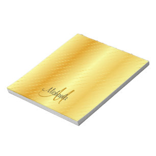 Faux Gold Monogram Template Modern Elegant Notepad